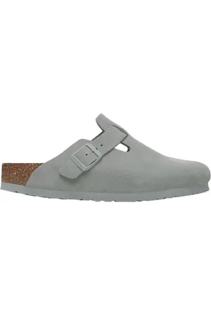 Birkenstock Boty Boston Suede Leather Narrow - Pure Sage