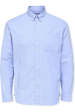 SELECTED Textil Noos Regrick Shirt - Light Blue