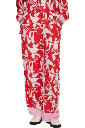 VILA Textil Pants Kikki Mat - Flame
