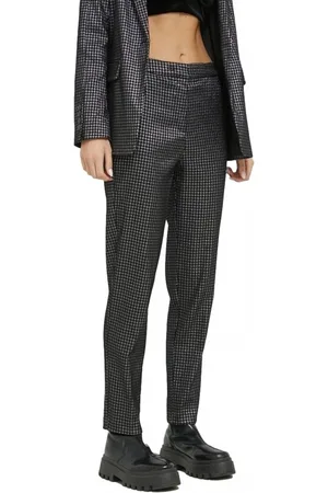 VILA Textil Trousers Shine 7/8 - Black/silver