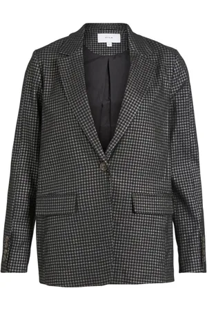 VILA Textil Coat Shine L/S - Black/Silver