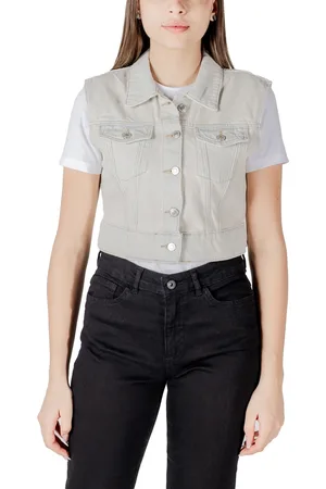 ONLY Textil Onlbeverly Vest Tint Bleach Dnm Red Tai 15341352