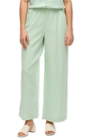 VILA Textil Lania Wide Trousers - Silt Green