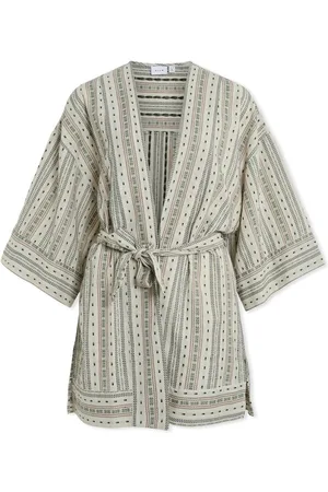 VILA Textil Senso Kimono - Birch/Embroidery