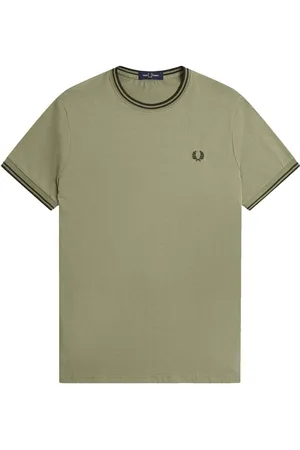 Fred Perry Textil Twin Tipped T-Shirt Olive Mint/Night Green