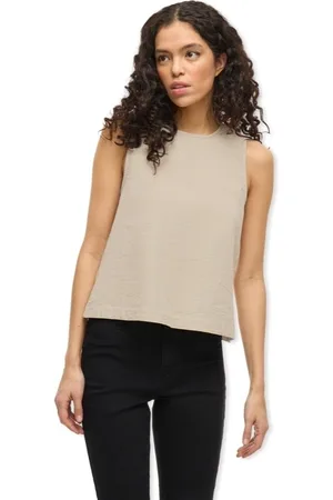 VILA Textil Top Lania Short - Feather Gray