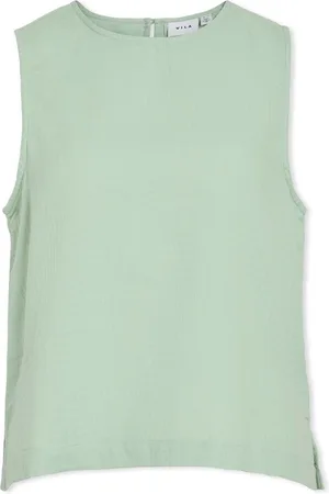 VILA Textil Top Lania Short - Silt Green