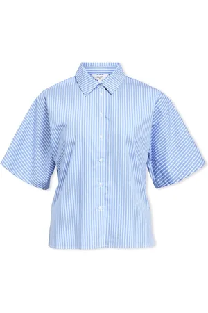Object Textil Tutta Shirt - Cornflower Blue/White