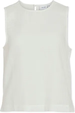 VILA Textil Top Lania Short - Snow White