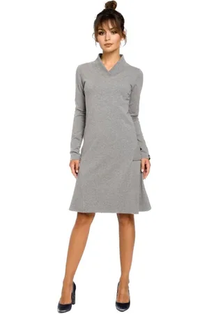 BeWear Textil Dámské mini šaty Lonoh B044 šedá
