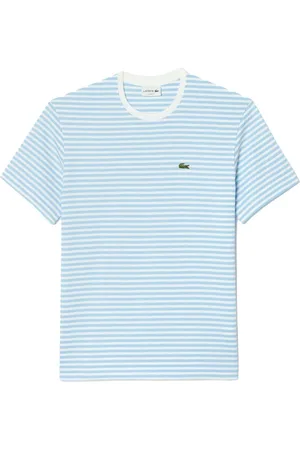 Lacoste Textil Striped Heavy Cotton T-Shirt White/Blue