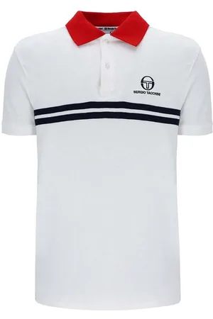 Sergio Tacchini Textil Supermac MK2 Polo Shirt White/Adrenaline Rush