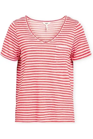 Object Textil Noos Top Tessi Slub - Paradise Pink/White