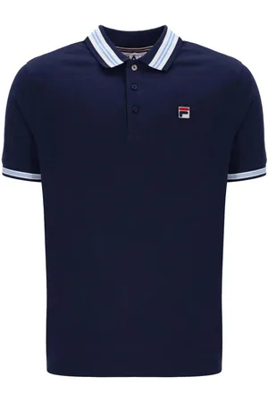 Fila Textil Faraz Tipped Polo Shirt Navy/White/Vista Blue