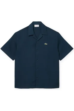 Lacoste Textil Relaxed Fit Waffle Texture Shirt - Blue