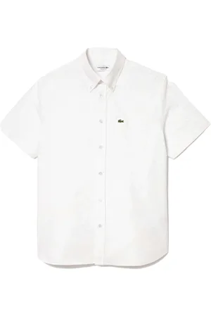 Lacoste Textil Regular Fit Short Sleeved Oxford Shirt White