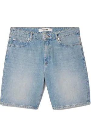 Lacoste Textil Straight Fit Denim Bermuda Shorts Blue