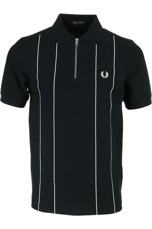 Fred Perry Textil Pinstripe Zip Neck Polo Shirt