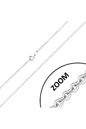 Šperky Eshop Stříbrný 925 řetízek - kolmo napojovaná očka, ploché kroužky, 1,3 mm