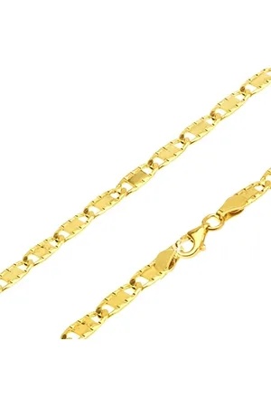 Šperky Eshop Zlatý řetízek 585 - ploché podlouhlé články, zářezy, obdélník, 500 mm