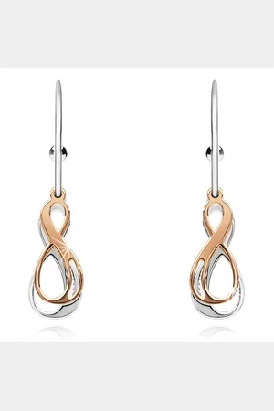 Šperky Eshop Stříbrné náušnice 925, symboly INFINITY stříbrné a měděné barvy, kruh