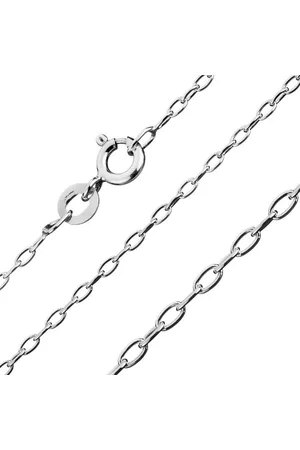 Šperky Eshop Stříbrný 925 řetízek, kolmo spojovaná hladká oválná očka, 1 mm