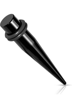 Šperky Eshop Ocelový 316L expander do ucha - černá barva, dvě gumičky, PVD úprava - Tloušťka : 1.6 mm