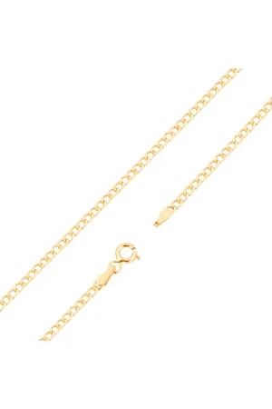 Šperky Eshop Řetízek ze žlutého 14K zlata - plochá elipsovitá očka, 500 mm