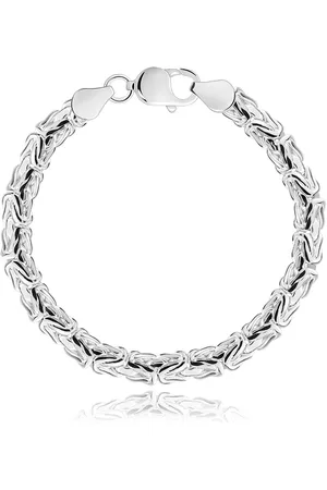 Šperky Eshop Stříbrný náramek 925 - byzantský motiv, karabinka, 6 mm