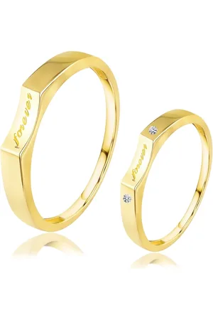 Šperky Eshop Náušnice ze žlutého zlata 585 - nápis "forever" ve výklenku, dámská velikost se zirkony - Velikost: 49