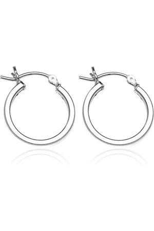 Šperky Eshop Kruhové náušnice ze stříbra 925 - linie s hranami, 17 mm