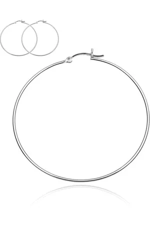 Šperky Eshop Náušnice kruhy ze stříbra 925 - jednoduché kruhy, háček, 50 mm