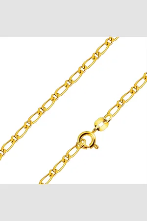 Šperky Eshop Řetízek ve žlutém 18K zlatě - střídavě napojené drobné a větší hladké a lesklé články, 450 mm