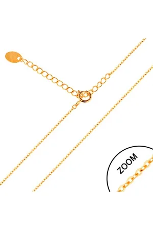 Šperky Eshop Řetízek ve žlutém 14K zlatě - lesklá oválná očka, 450 mm
