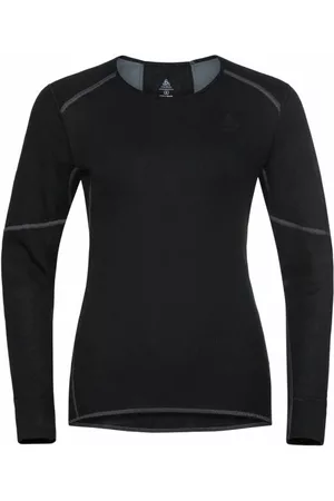 Odlo Ženy Fuknční spodní prádlo - W BL TOPCREW NECK L/S ACTIVE X-WARM ECO Dámská základní vrstva, černá, velikost L