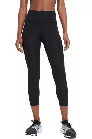 Nike Ženy Legíny - DF FAST CROP W Dámské běžecké legíny, černá, velikost L