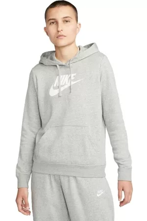 Nike Ženy Mikiny bez kapuce - WMNS CLUB FLC GX STD PO HDY Dámská mikina, šedá, velikost XL