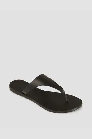 MANEBI Dámské Kožené žabky Sandals V Černé Barvě