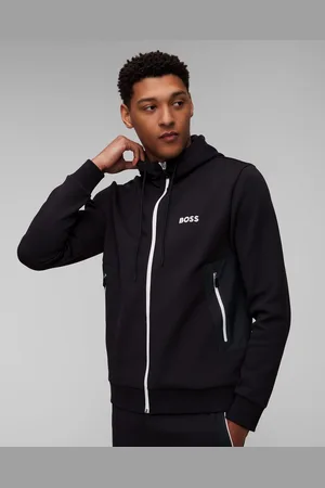 HUGO BOSS Tmavě Modrá Pánská Mikina Se Zapínáním Na Zip Hugo Saggy