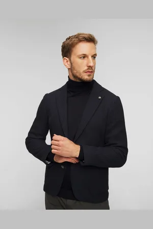 HUGO BOSS Pánské Tmavě Modré Sako Hugo C-hanry J-knit