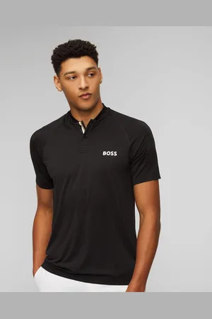 HUGO BOSS Černá Pánská Polokošile X Matteo Berrettini Pariq Mb