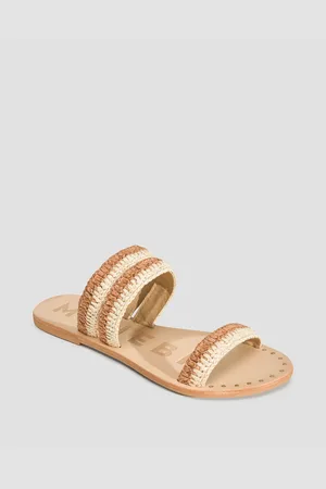 MANEBI Dámské Pantofle Sandals V Béžové Barvě