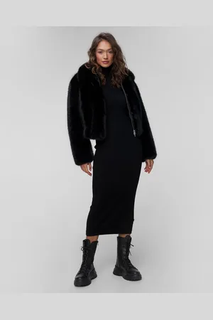 Stand Studio Černý Dámský Plyšový Kabát Lena Jacket