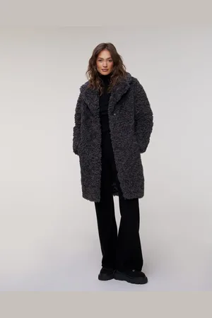 Stand Studio Dámský Kabát S Kožíškem Camille Cocoon Coat V Šedé Barvě