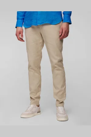 Alberto Béžové Pánské Lněné Kalhoty Jump-linen Twill