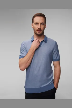 HUGO BOSS Modré Pánské Polo Z úpletu Hugo Tempio