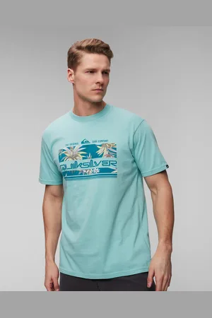 Quiksilver Světle Modré Pánské Tričko Tropical Rainbow Ss