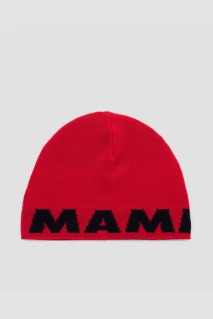 Mammut Oboustranná čepice Logo Beanie V Červené Barvě