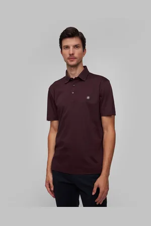 HUGO BOSS Pánská Polokošile Hugo C-parris V Bordó Barevném Odstínu