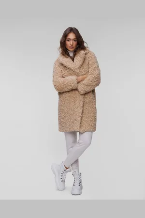 Stand Studio Dámský Kabát S Kožíškem Camille Cocoon Coat V Béžové Barvě